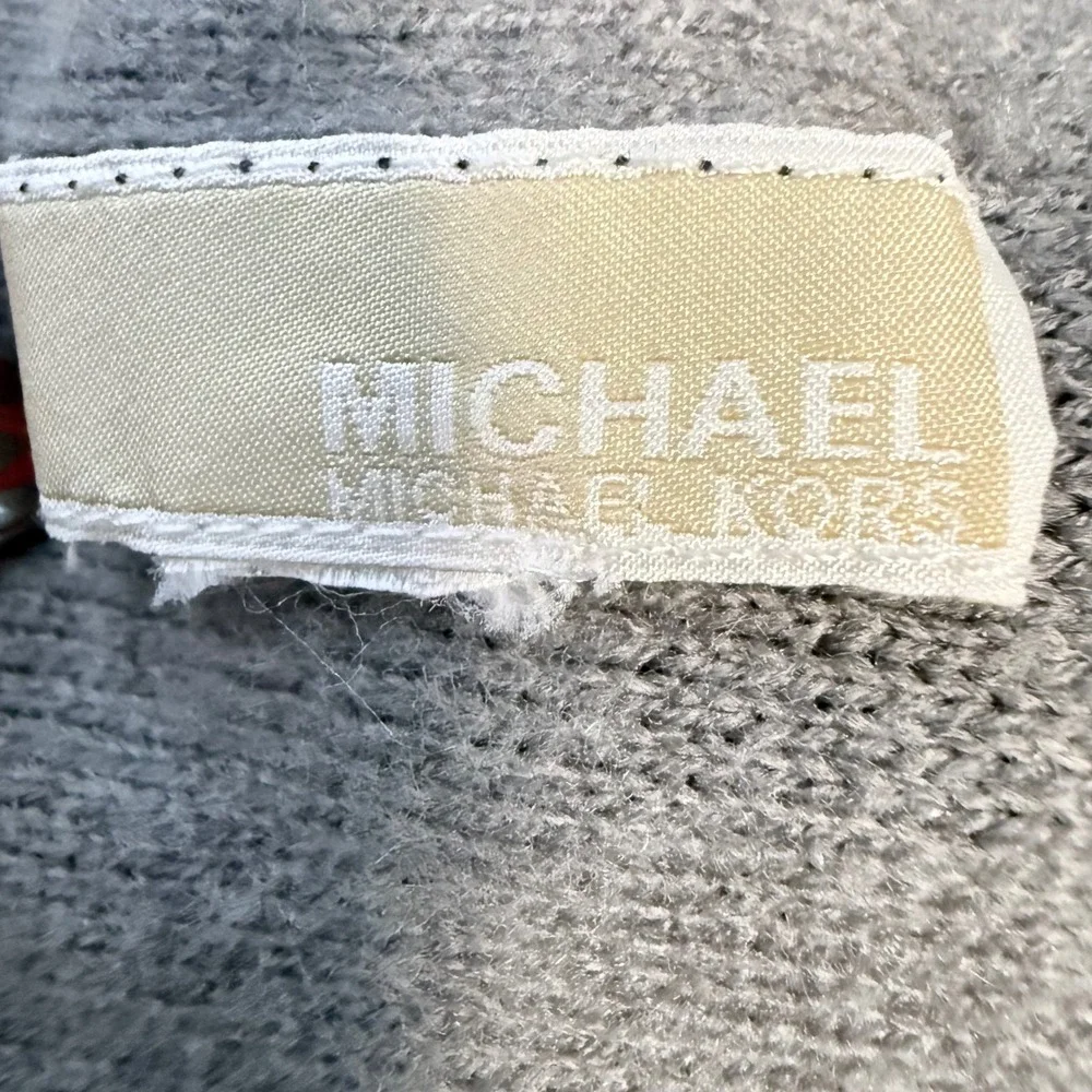 Michael Kors Reversible Logo Scarf Black Gray Knit 70